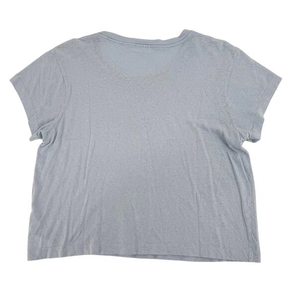 RE/DONE Hanes Women's T-Shirt Cropped Crew Neck Short Sleeve Baby Blue Size M - Picture 6 of 9